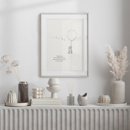 Winnie the Pooh Quote Poster: Vintage Style Classic Illustration
