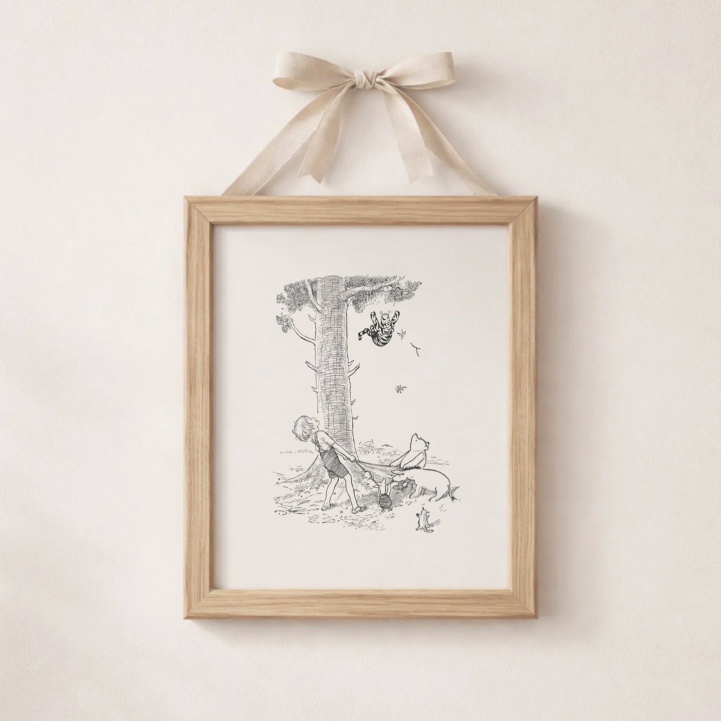 Winnie the Pooh Poster: Tigger, Piglet & Eeyore Vintage Illustration