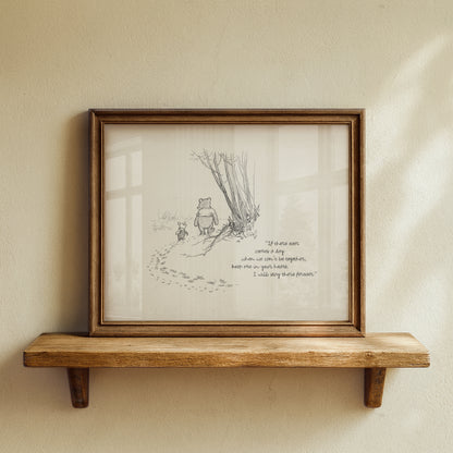 Winnie the Pooh Quote Print: Vintage Style Nursery Art