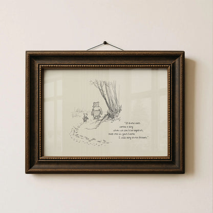 Winnie the Pooh Quote Print: Vintage Style Nursery Art
