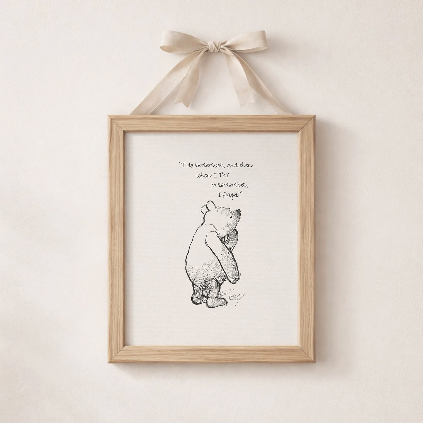 Winnie the Pooh Quote Print: Classic Nursery Art Illustration