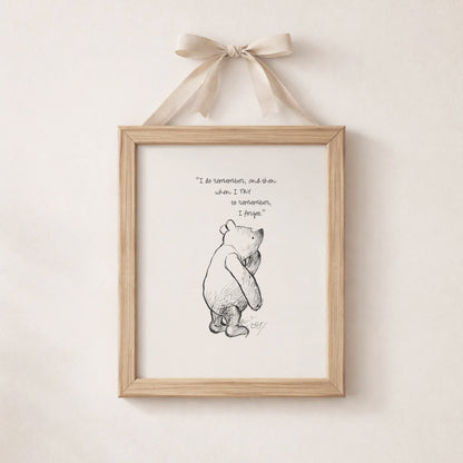 Winnie the Pooh Quote Print: Classic Nursery Art Illustration