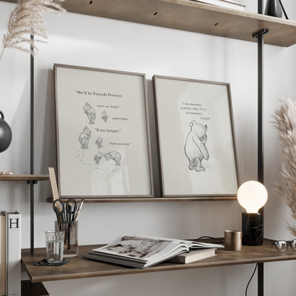 Winnie the Pooh Quote Print: Classic Nursery Art Illustration