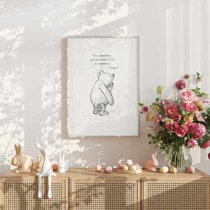 Winnie the Pooh Quote Print: Classic Nursery Art Illustration