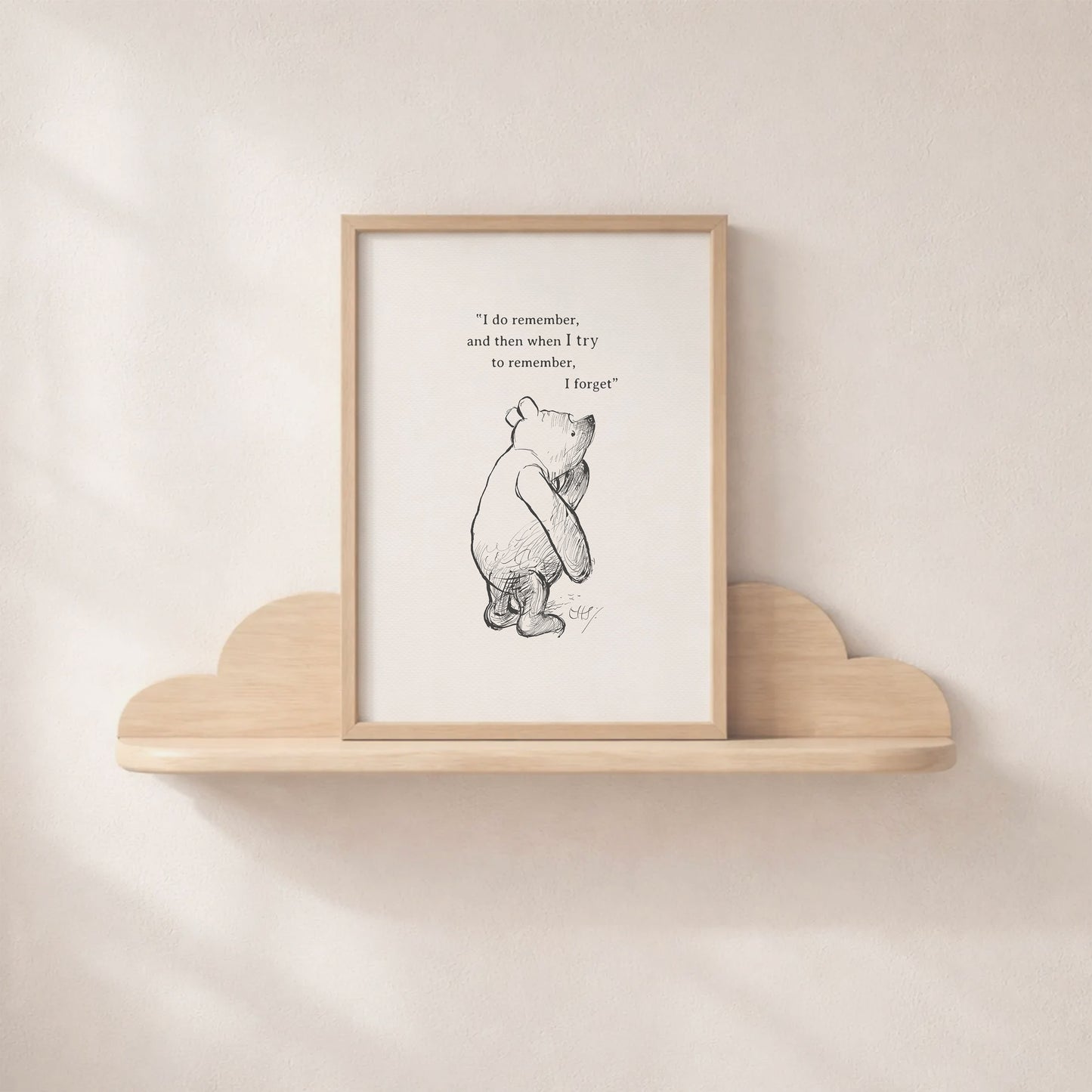 Winnie the Pooh Quote Print: Classic Nursery Art Illustration