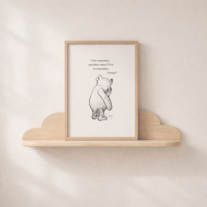Winnie the Pooh Quote Print: Classic Nursery Art Illustration