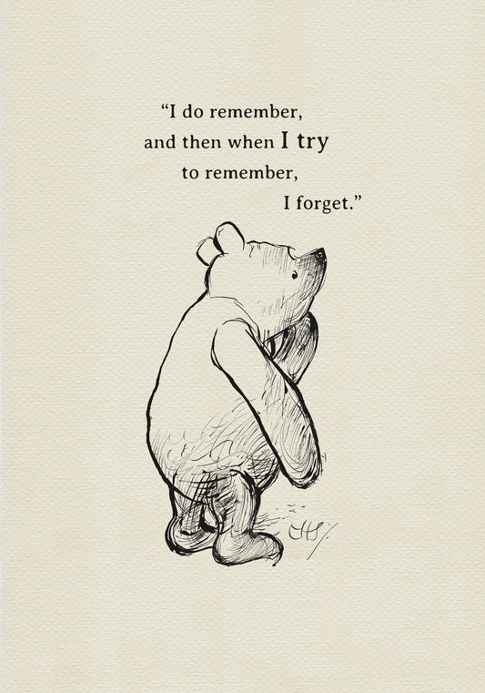 Winnie the Pooh Quote Print: Classic Nursery Art Illustration