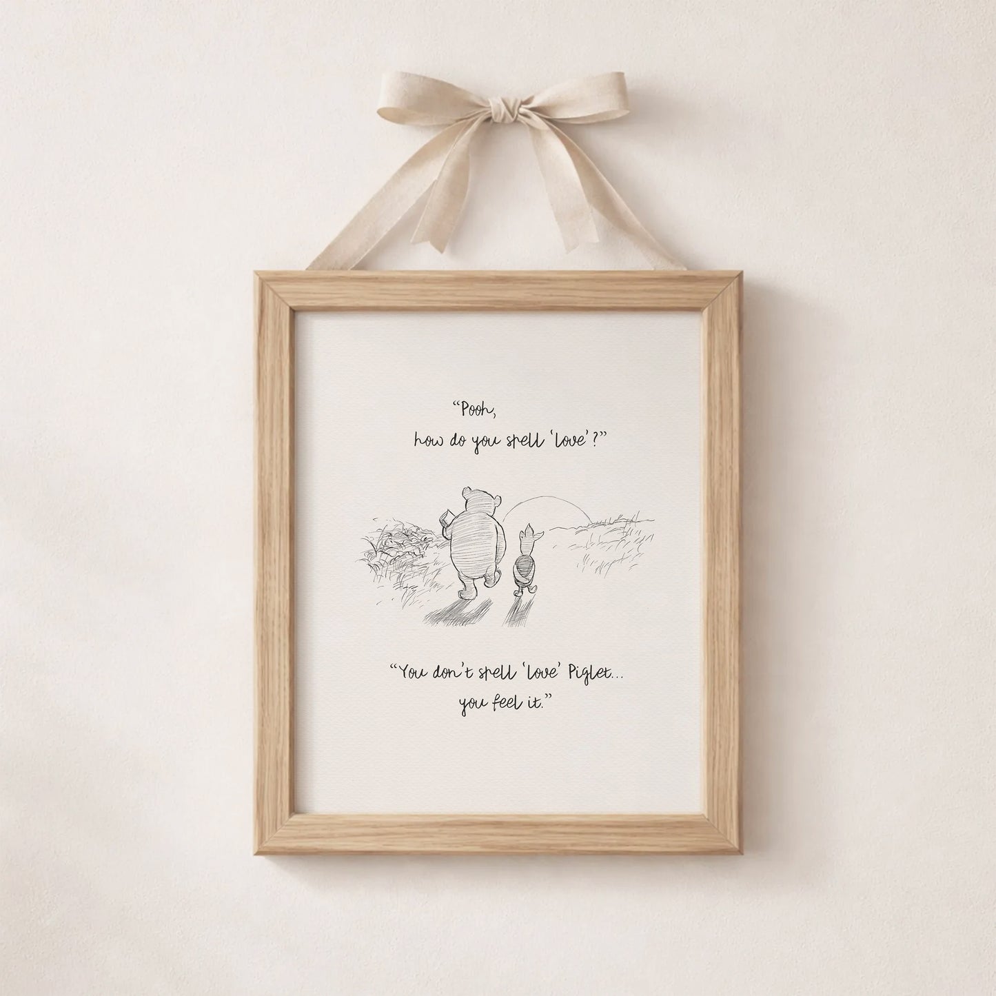 Winnie the Pooh 'How Do You Spell Love' Quote Poster