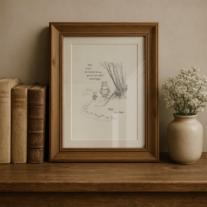 Winnie the Pooh Quote Print: Vintage Style Wall Art