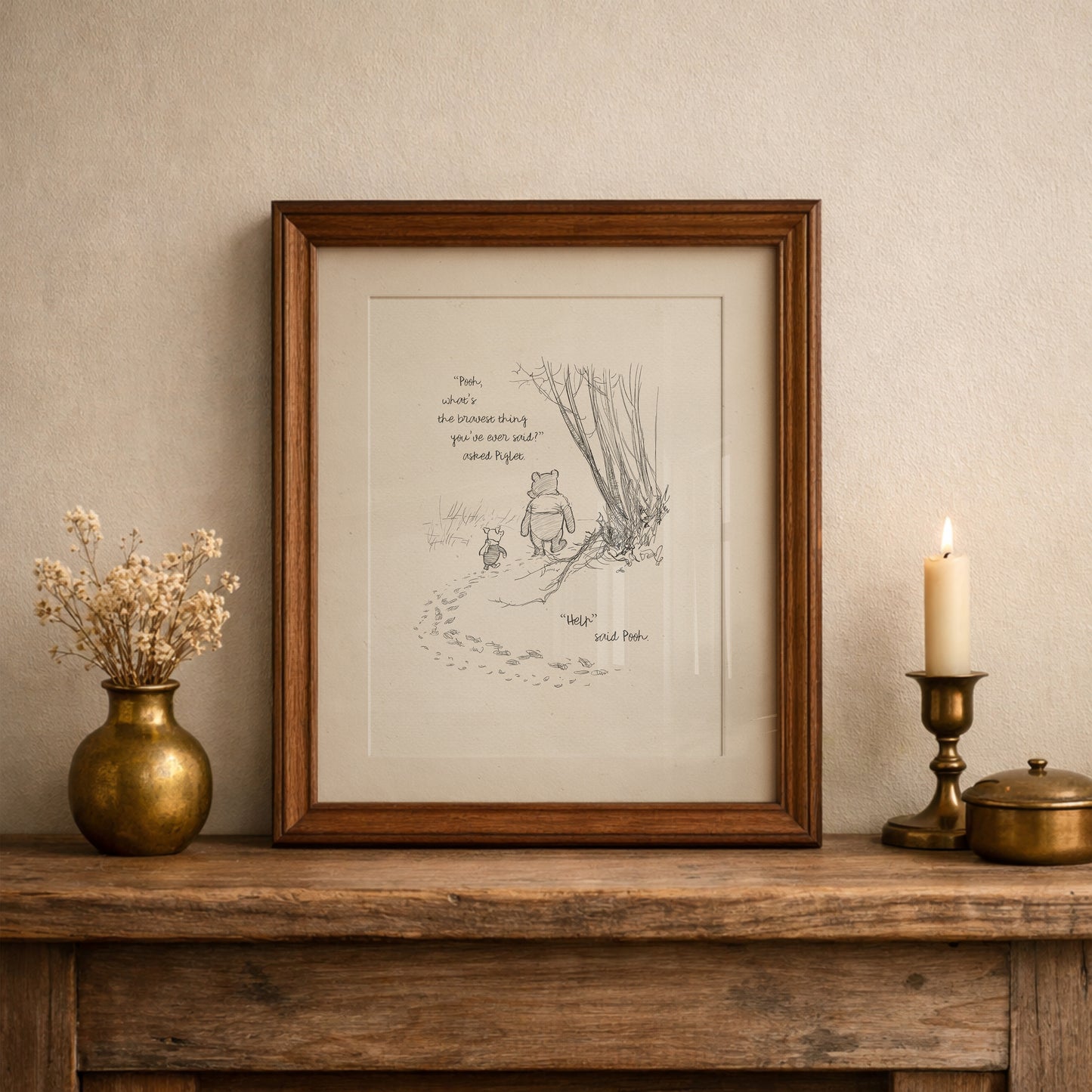 Winnie the Pooh Quote Print: Vintage Style Wall Art