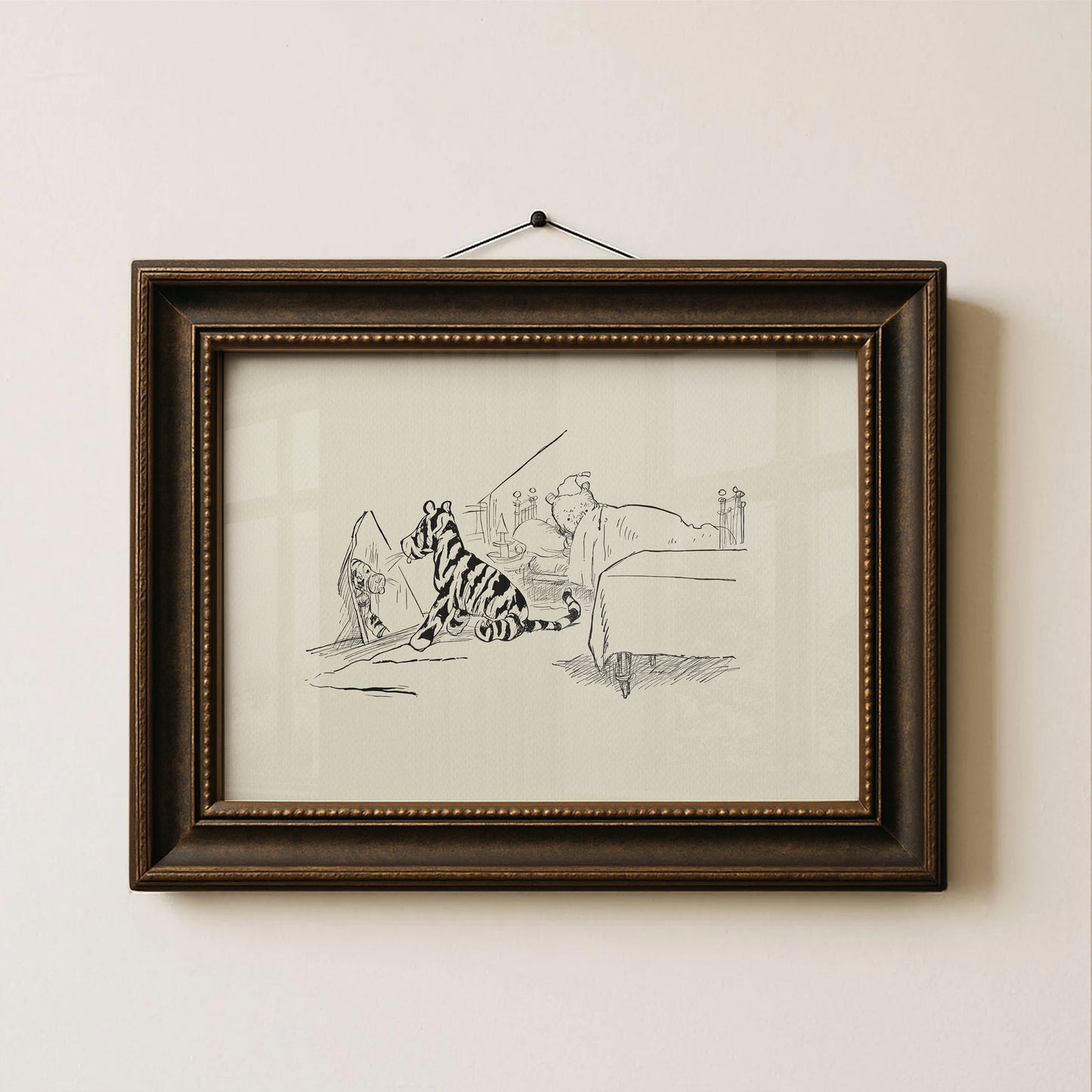 Tigger & Winnie the Pooh Print: Classic Nursery Horizontal Art