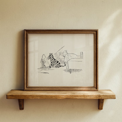 Tigger & Winnie the Pooh Print: Classic Nursery Horizontal Art