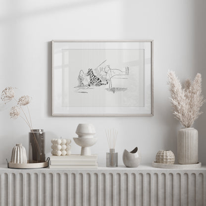 Tigger & Winnie the Pooh Print: Classic Nursery Horizontal Art