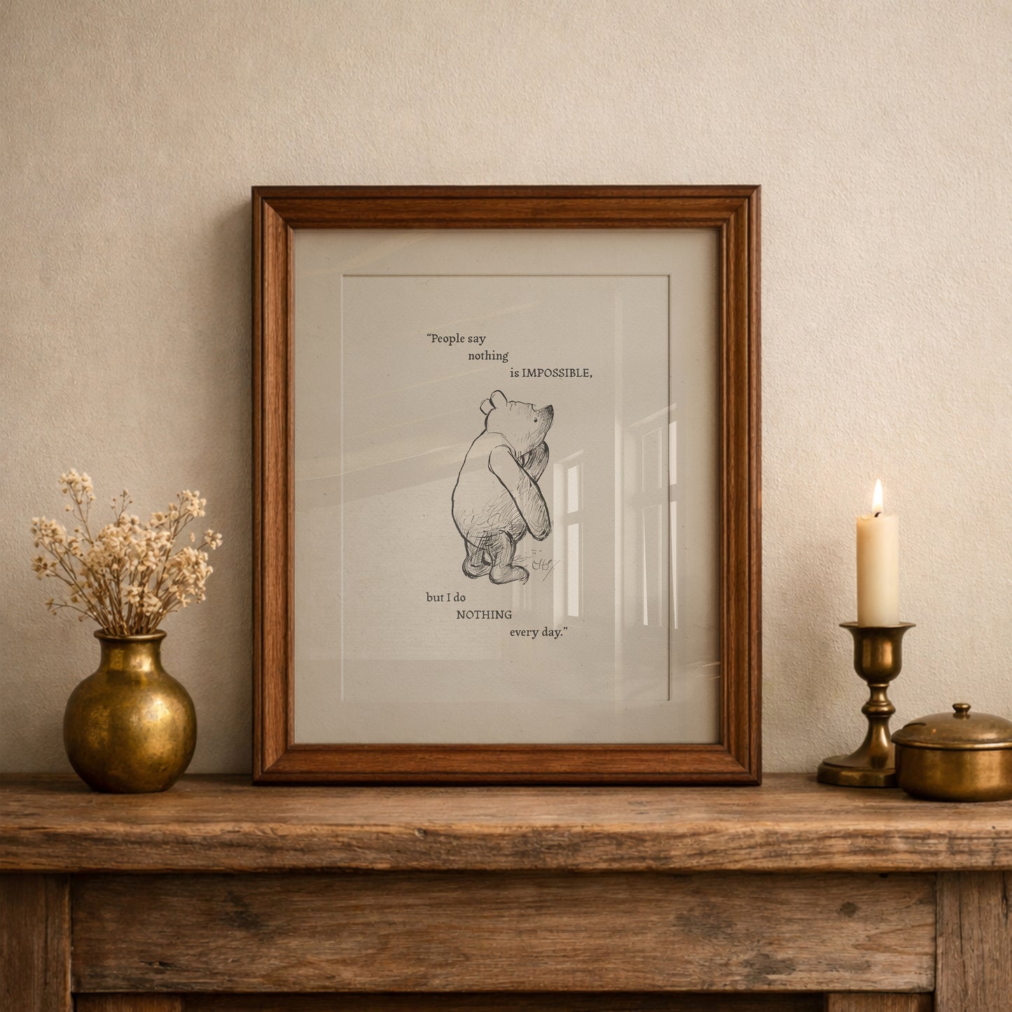 Winnie the Pooh Quote Poster: Classic Vintage Style Illustration