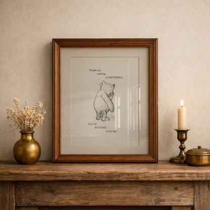 Winnie the Pooh Quote Poster: Classic Vintage Style Illustration