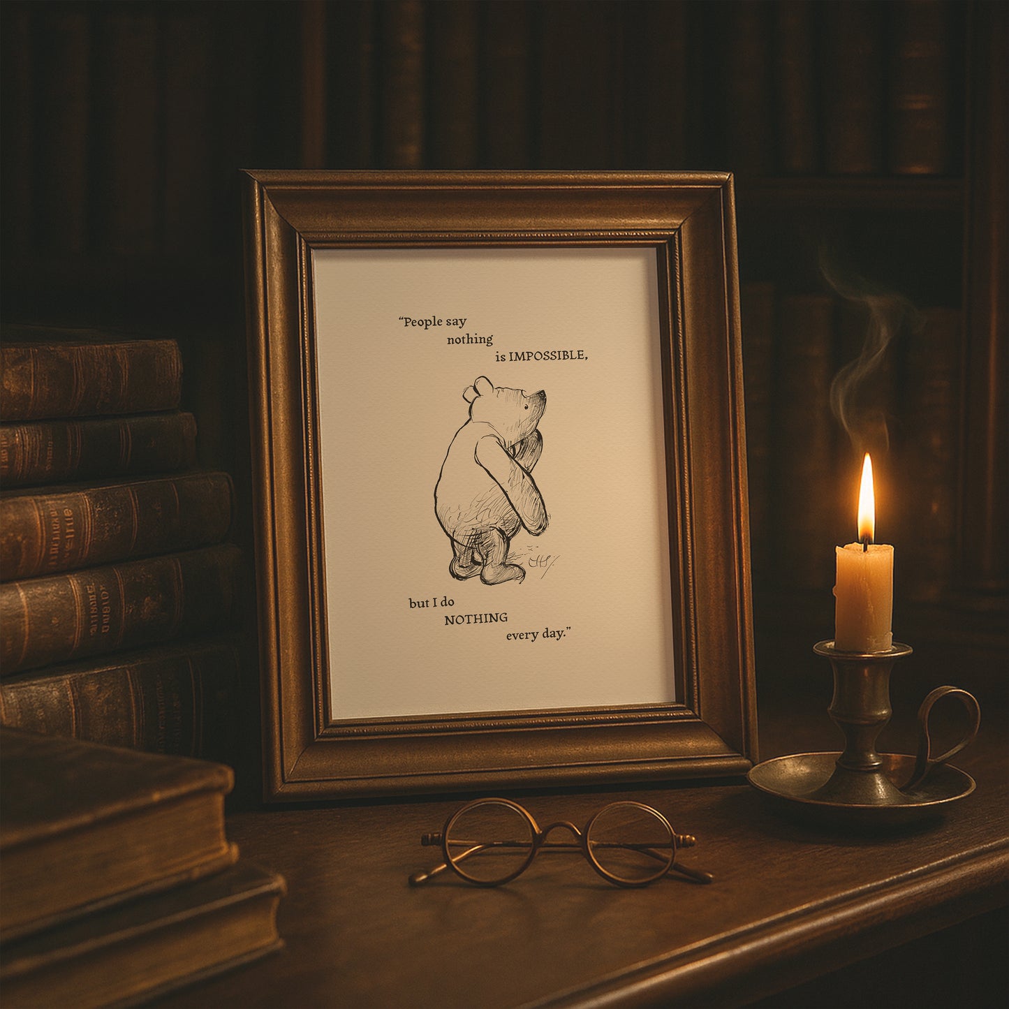 Winnie the Pooh Quote Poster: Classic Vintage Style Illustration