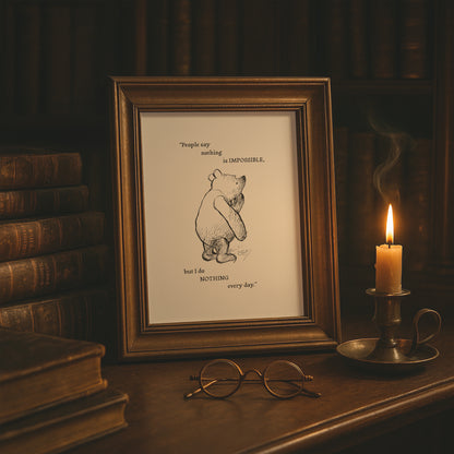 Winnie the Pooh Quote Poster: Classic Vintage Style Illustration