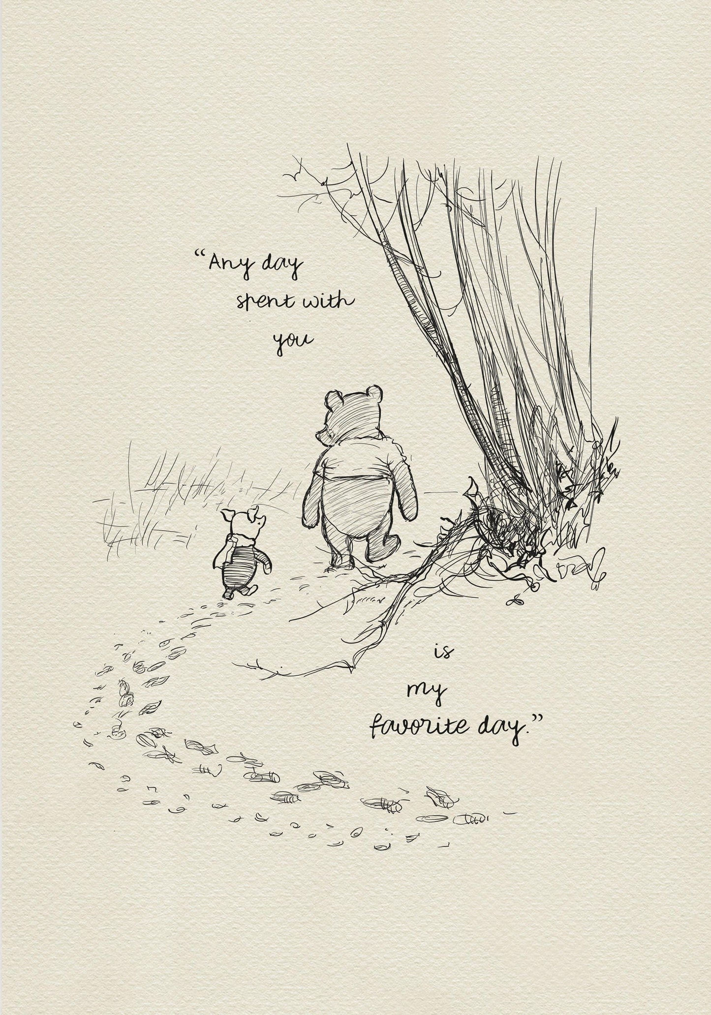 29 Winnie the Pooh Quote Print: Vintage Style Illustration
