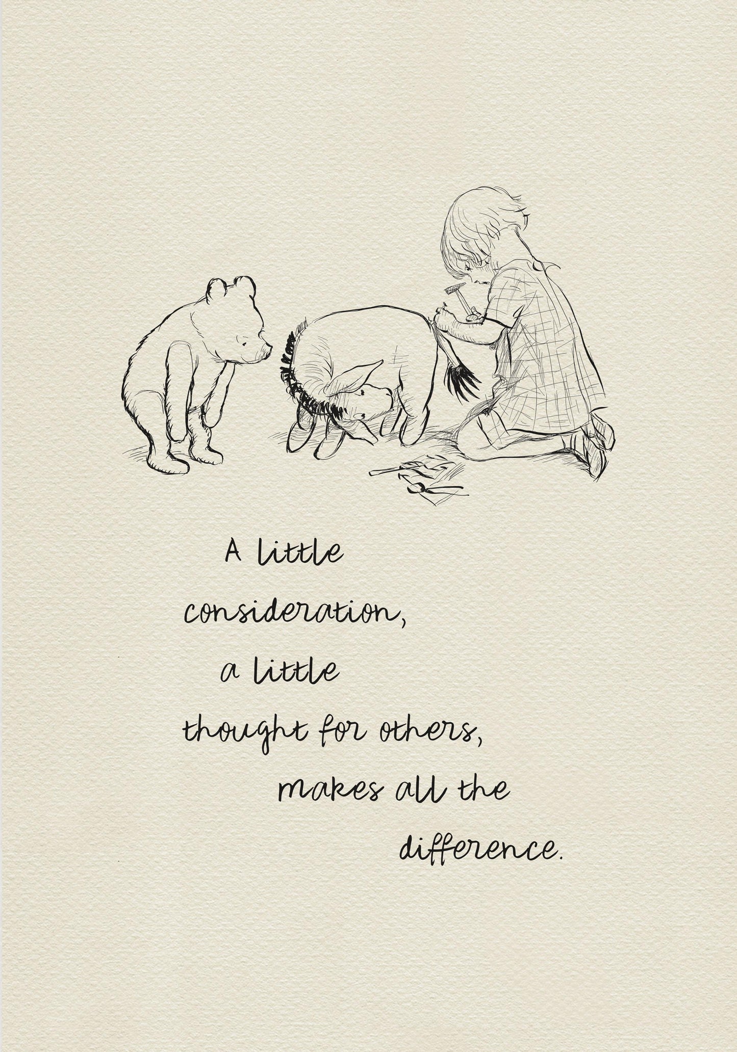 17 Eeyore: Winnie the Pooh Quote Print Classic Vintage Style Nursery Wall Art