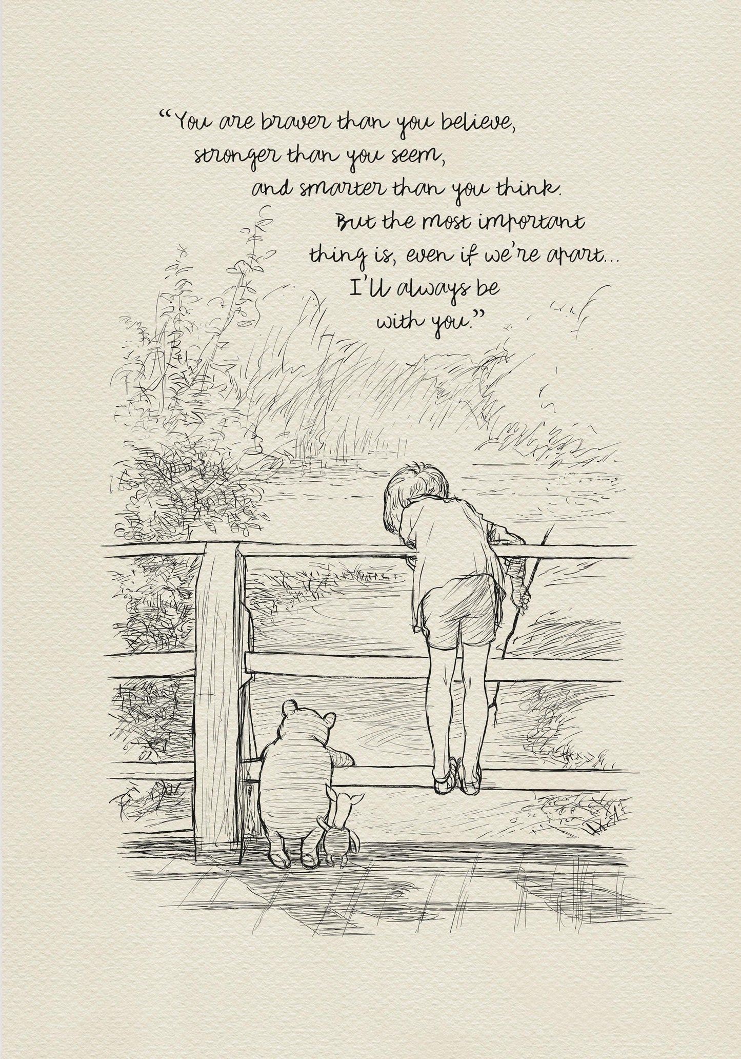 44 Winnie the Pooh Quote Print: Classic Vintage Style Illustration
