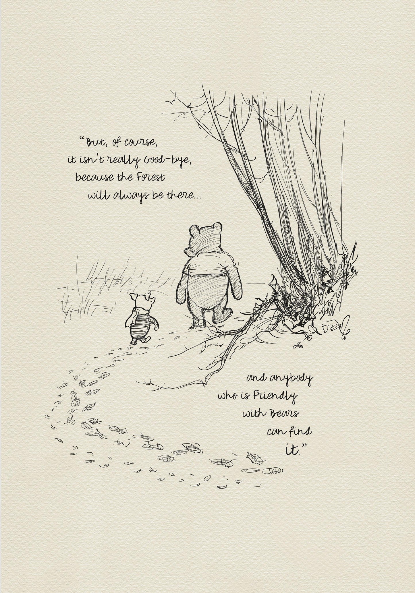 45 Winnie the Pooh Quote Print: Vintage Style Illustration