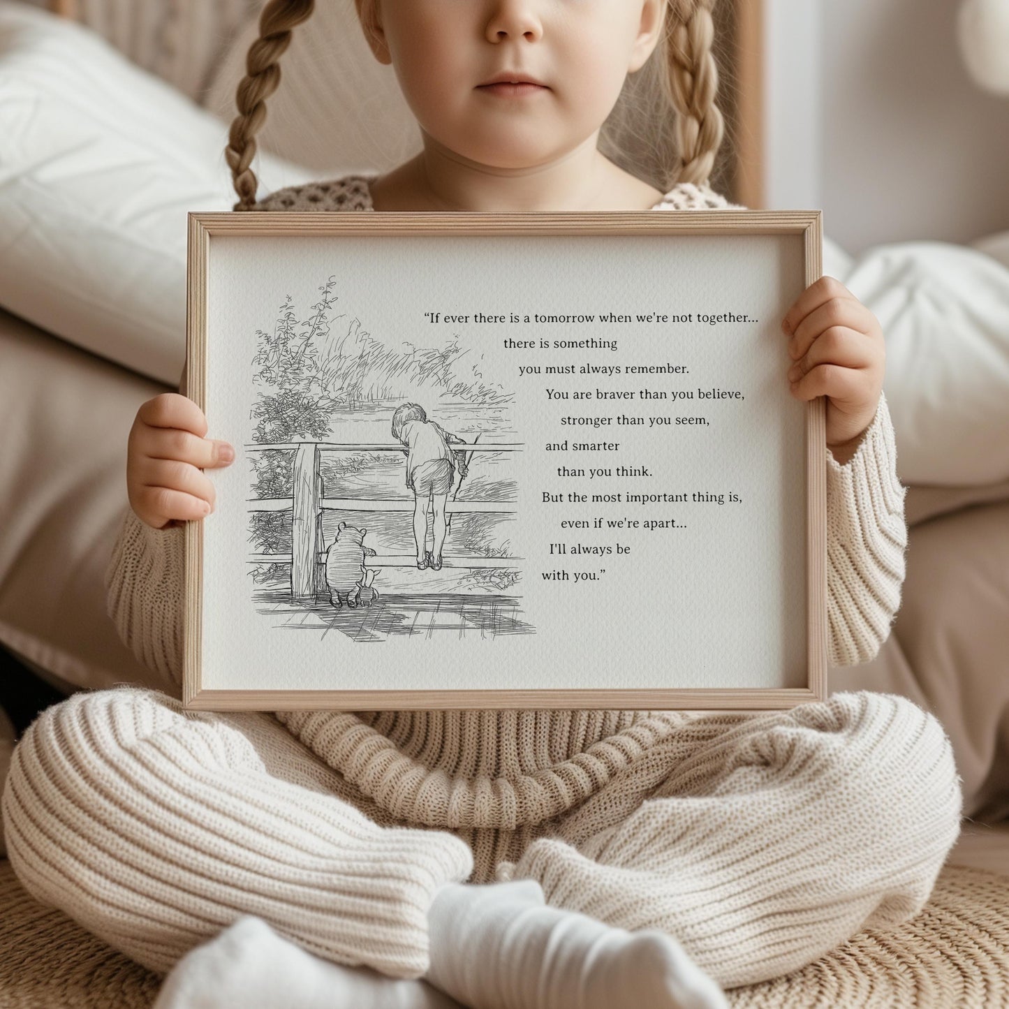 39 Winnie the Pooh Quote Print:  Vintage Style Horizontal Illustration