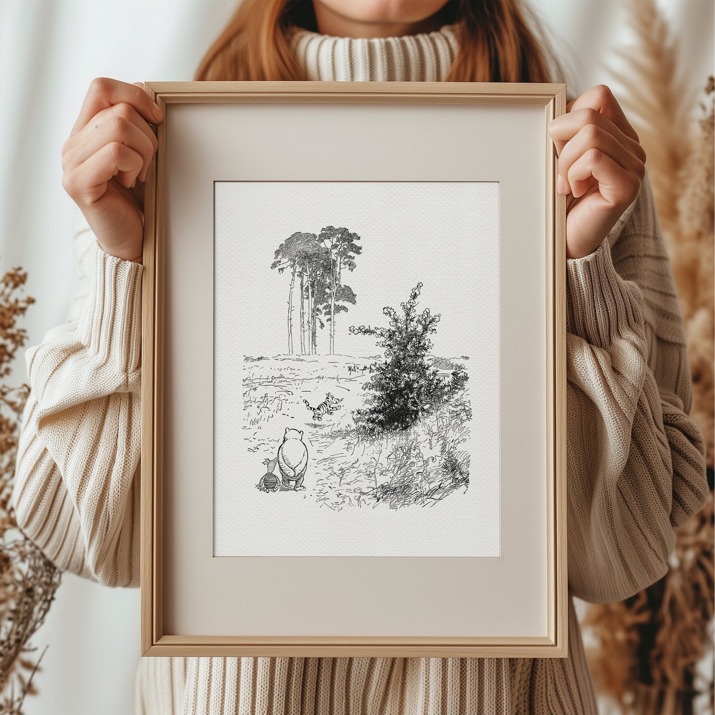 19 Winnie the Pooh Print: Pooh, Piglet & Tigger, Vintage Book Illustration