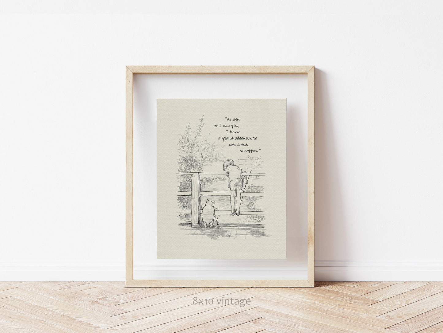 35 Winnie the Pooh Quote Print: Vintage Poohsticks Illustration