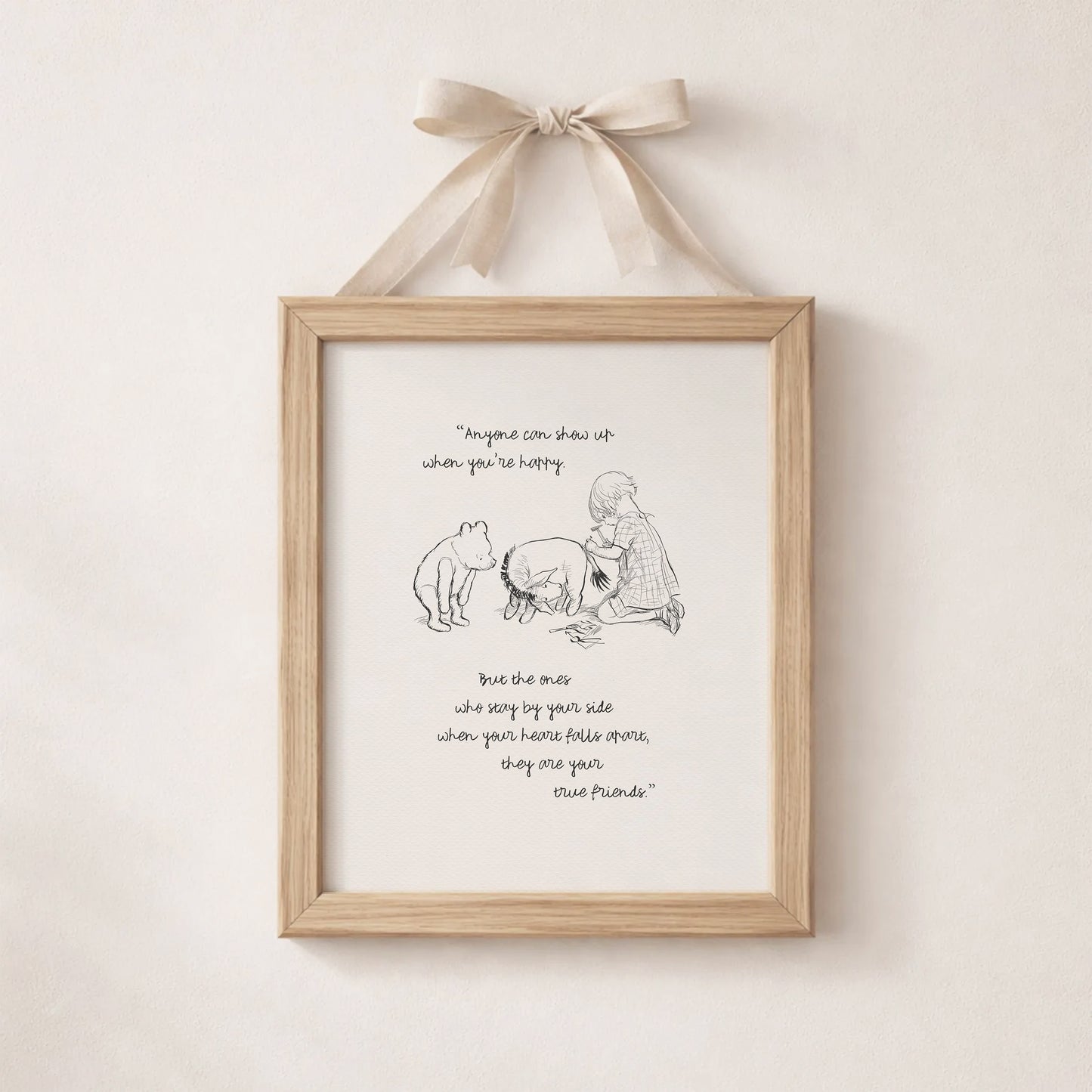 Winnie the Pooh Quote Print: Classic Friendship Illustration
