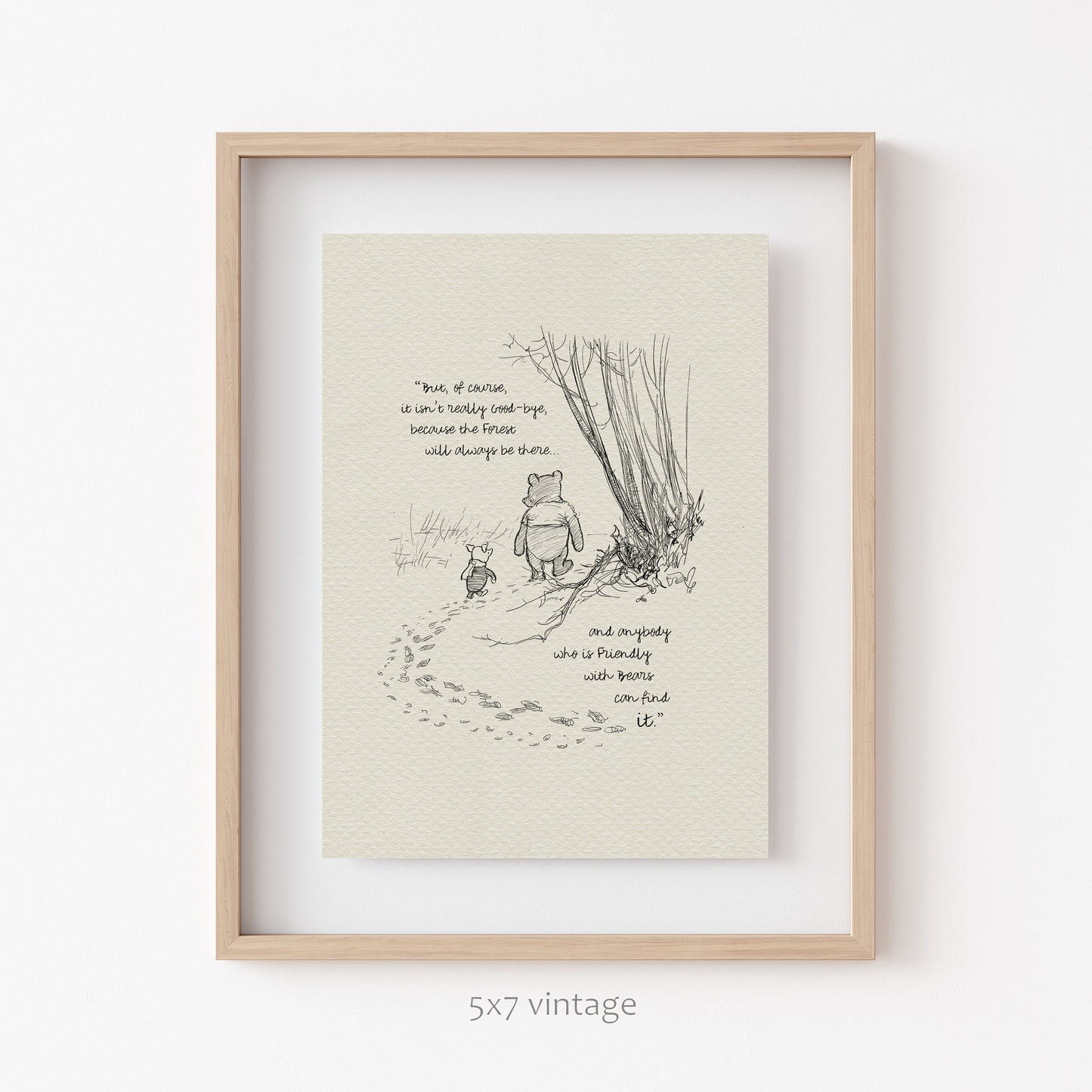 45 Winnie the Pooh Quote Print: Vintage Style Illustration