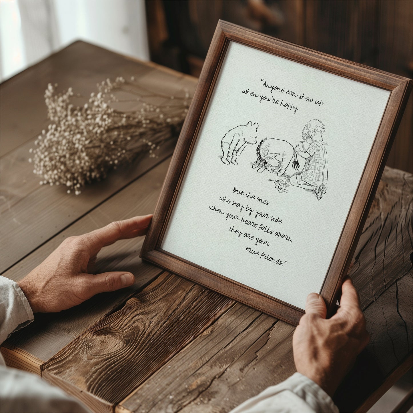 38 Winnie the Pooh Quote Print: Classic Friendship Illustration