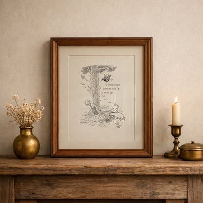 Winnie the Pooh Quote Poster: Humorous Vintage Style Classic Nursery Art