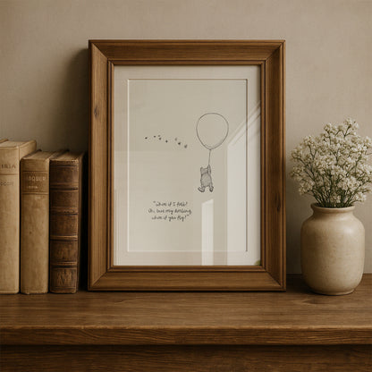 Winnie the Pooh Quote Poster: Classic Vintage Style Art Print