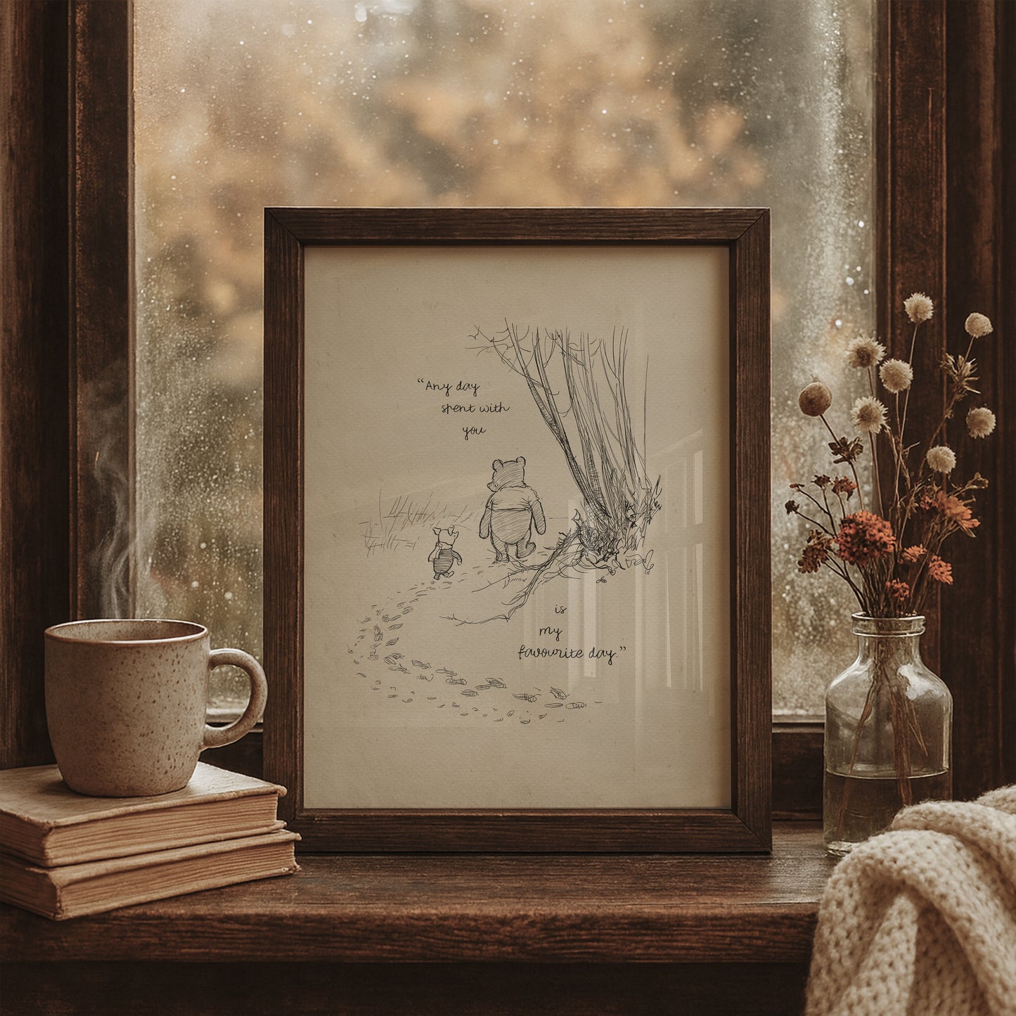 Winnie the Pooh Quote Print: Vintage Style Illustration