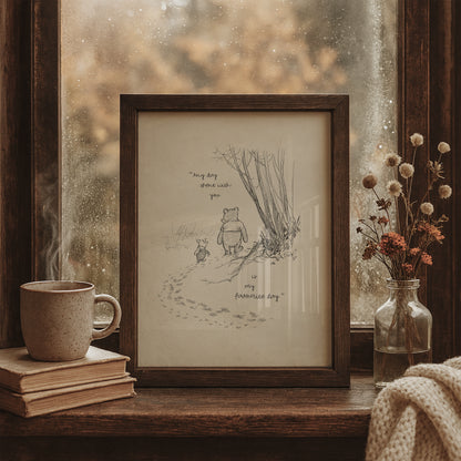 Winnie the Pooh Quote Print: Vintage Style Illustration