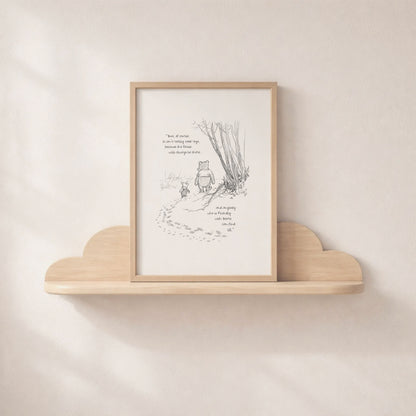 Winnie the Pooh Quote Print: Vintage Style Illustration