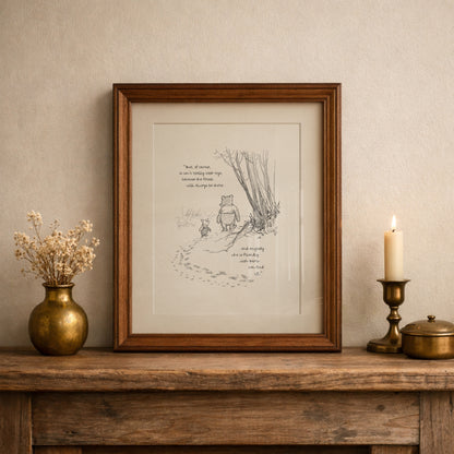 Winnie the Pooh Quote Print: Vintage Style Illustration