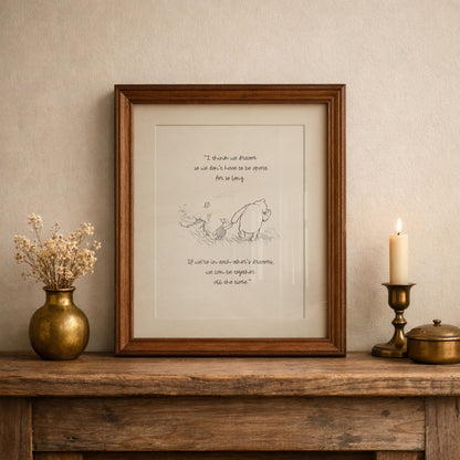 Winnie the Pooh Quote Print: Vintage Style Illustration