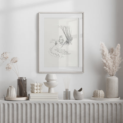 Winnie the Pooh Quote Poster: Classic Vintage Wall Decor