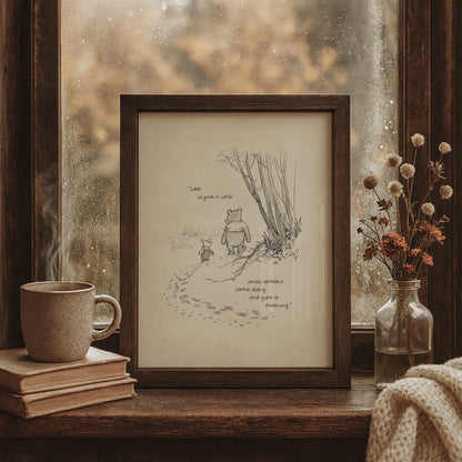 Winnie the Pooh Quote Print: Vintage Nursery Wall Art