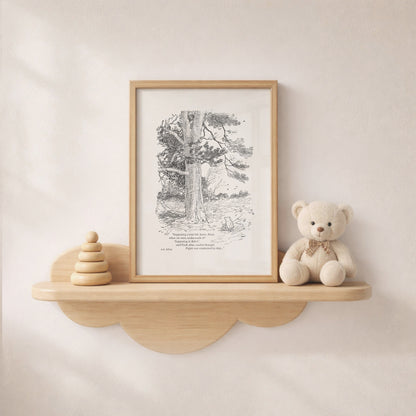 Black & White Winnie the Pooh Piglet Print with Quote, Vintage Style Wall Art , Ideal Gift for Book Lovers