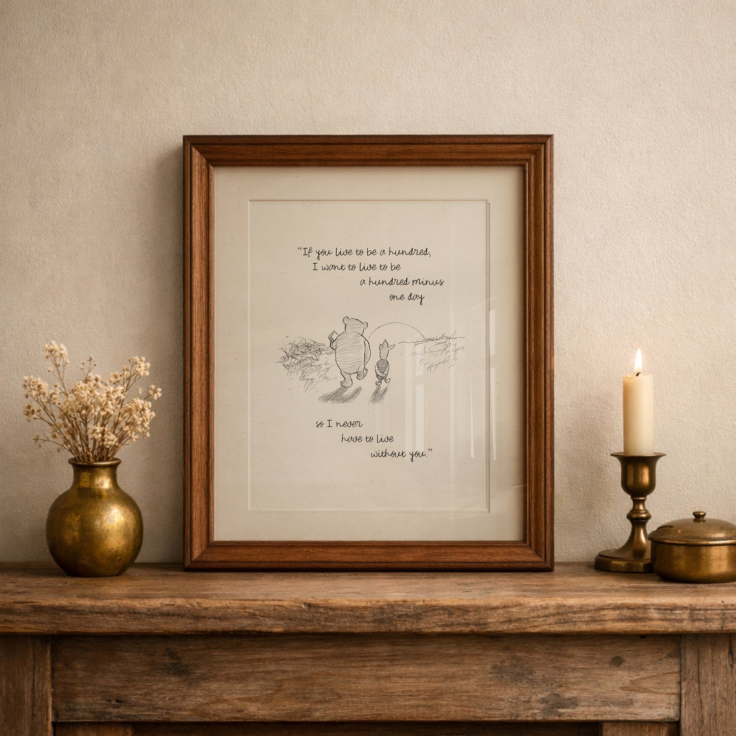 Winnie the Pooh Quote Print: Classic Vintage Style Illustration