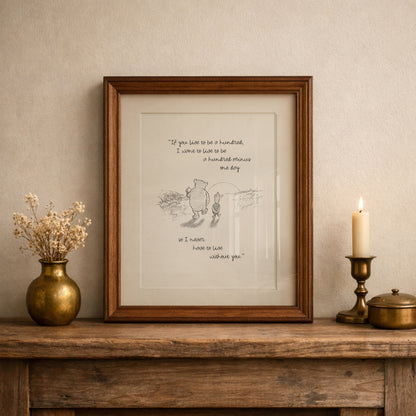 Winnie the Pooh Quote Print: Classic Vintage Style Illustration