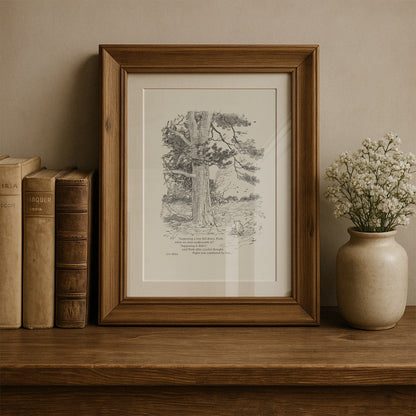 Black & White Winnie the Pooh Piglet Print with Quote, Vintage Style Wall Art , Ideal Gift for Book Lovers