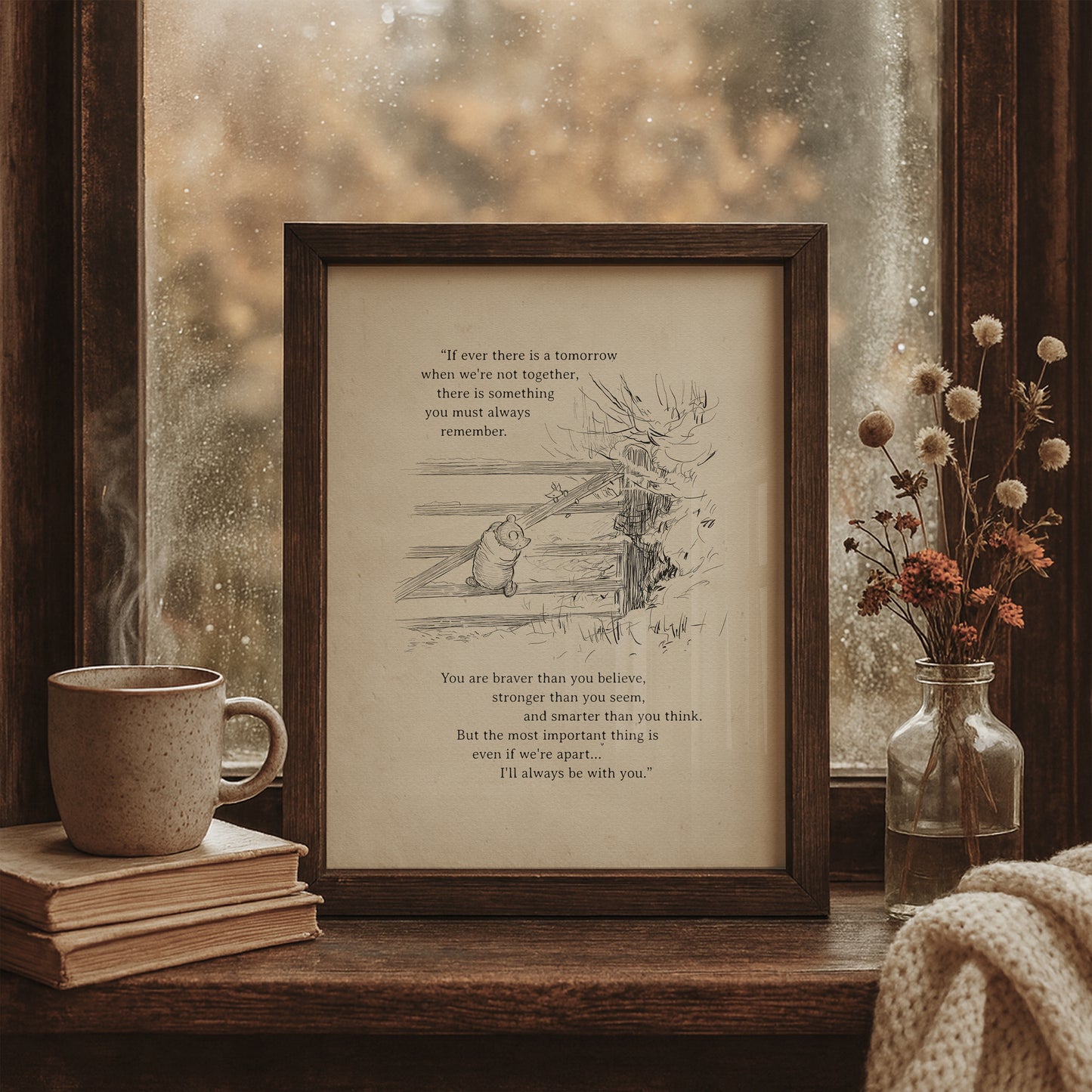 Winnie the Pooh Quote Print: Vintage Style Wall Art