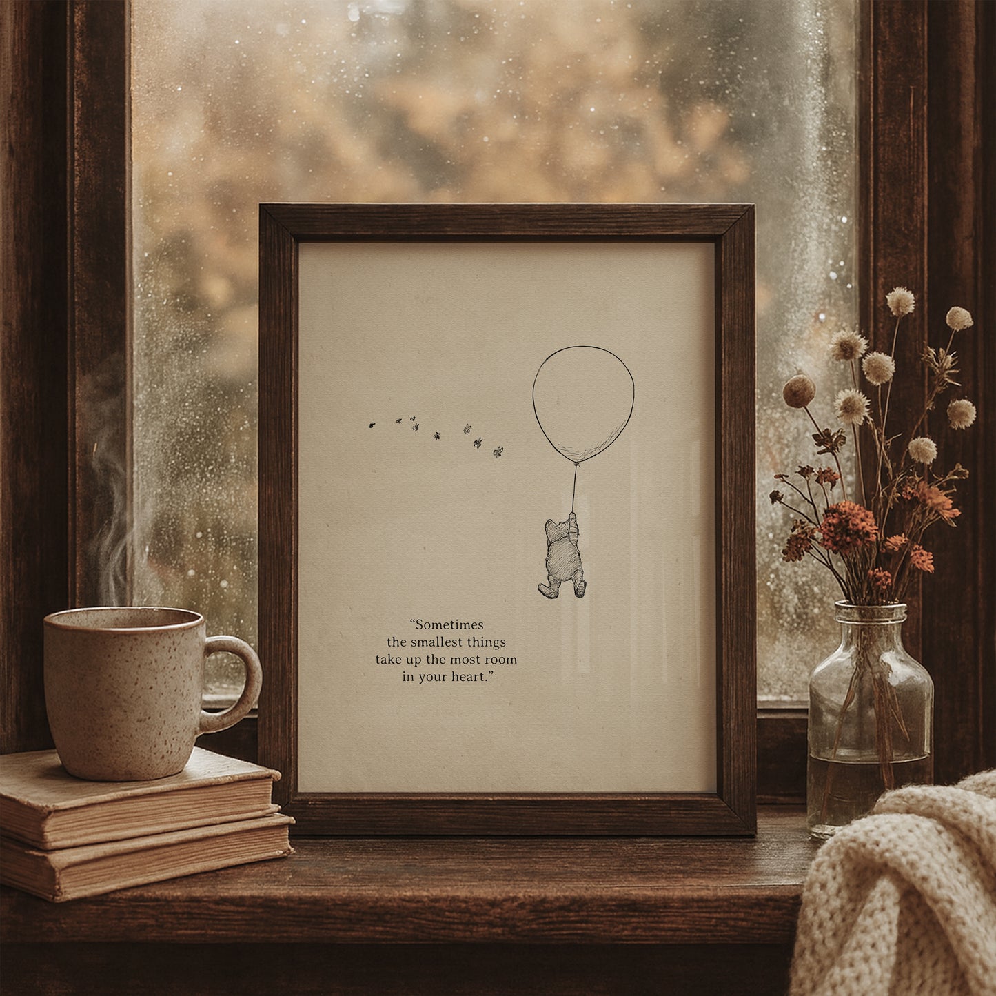 Classic Winnie the Pooh Wall Art Vintage Style Quote Print Gift for Nursery