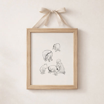 Eeyore's Tail: Winnie the Pooh Classic Vintage Style Print