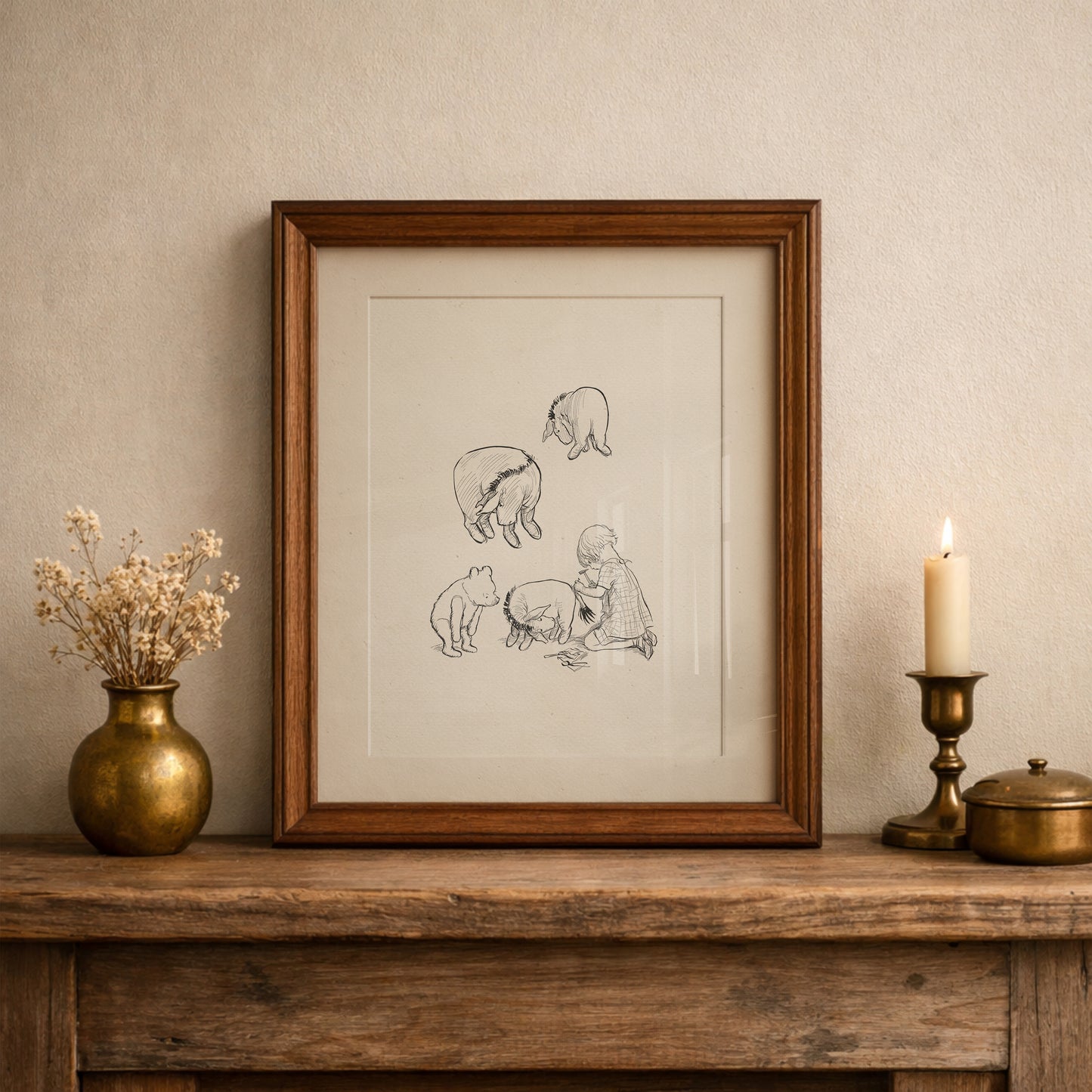 Eeyore's Tail: Winnie the Pooh Classic Vintage Style Print