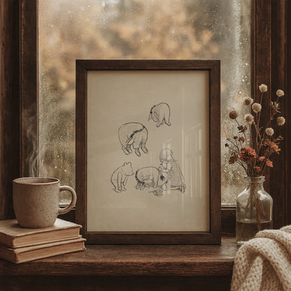 Eeyore's Tail: Winnie the Pooh Classic Vintage Style Print