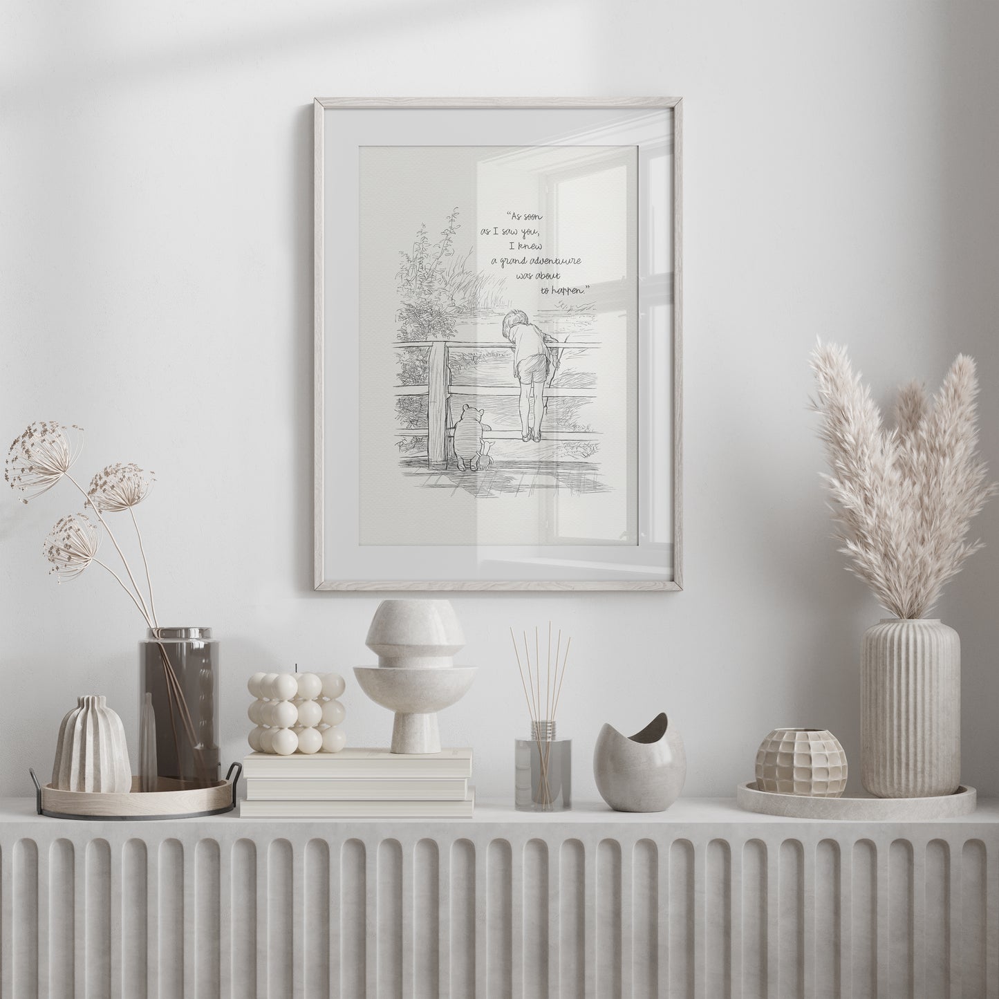 Winnie the Pooh Quote Print: Vintage Poohsticks Illustration